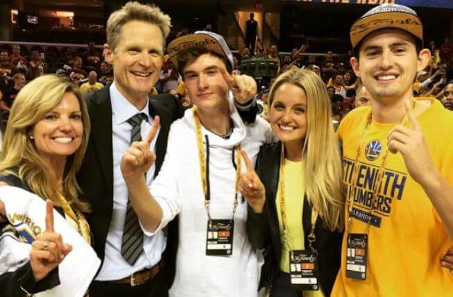 Margot Kerr with her husband Steve Kerr and three children.